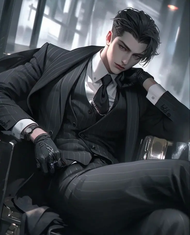 Alex, personnage mafieux fictif adulte en costume